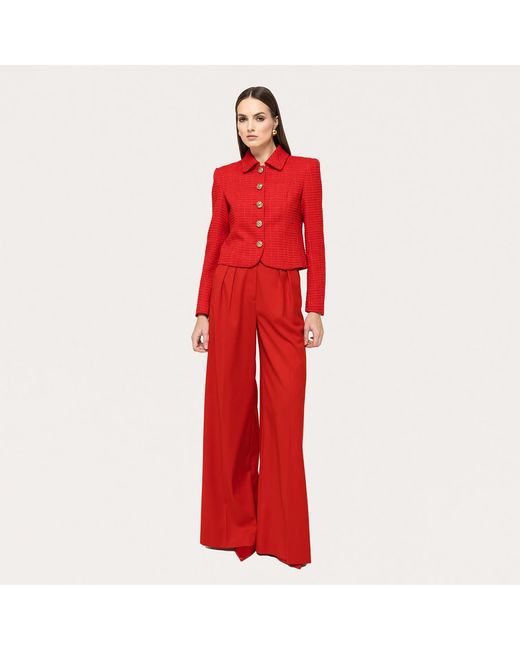 Nissa Red Boucle Suit Jacket
