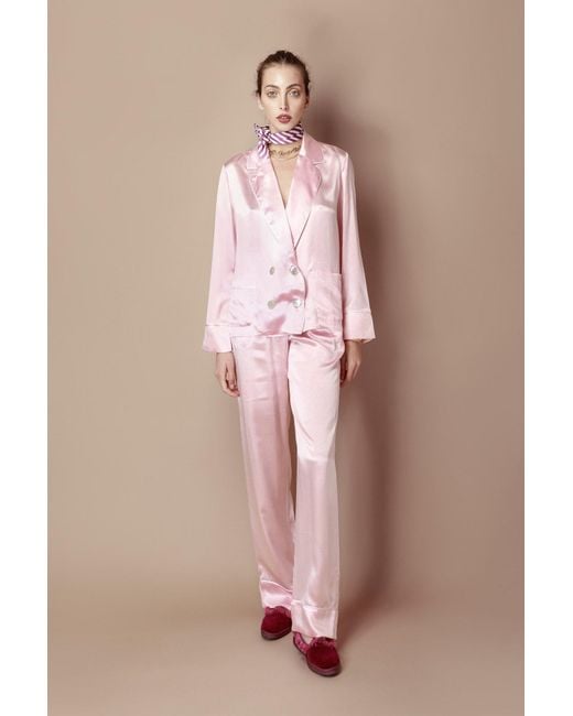 Favette Pink The Atelier Silk Pajama Set