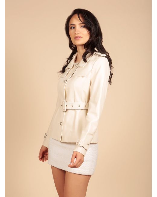Santinni Natural Neutrals Bardot 100% Leather Jacket