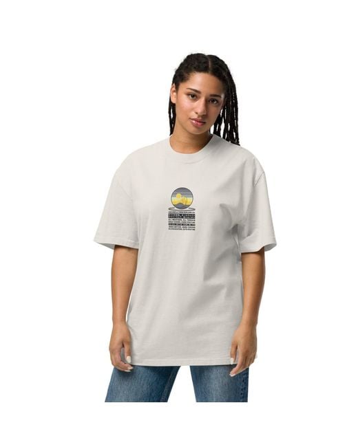 Anchor and Crew White Neutrals Faded Bone Desert Surf Explore Co. Oversized Cotton T-Shirt