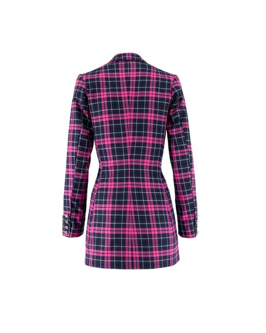 AVENUE No.29 Purple Double Breasted Checked Blazer