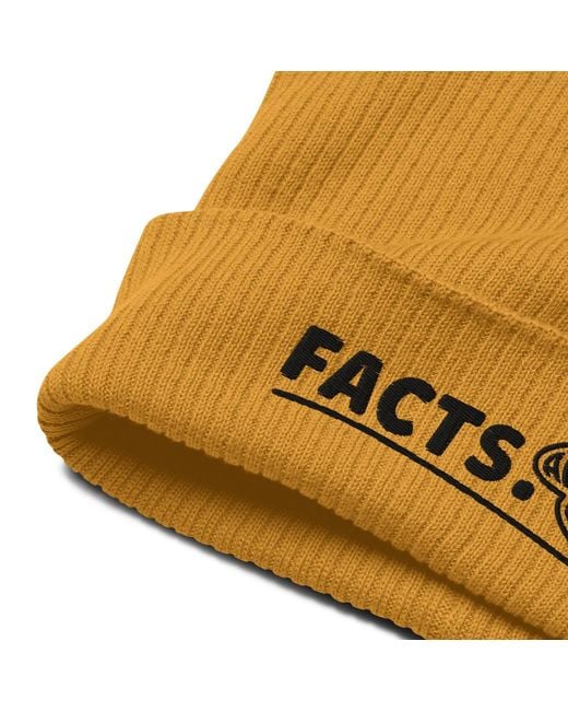 Anchor and Crew Yellow Mustard Facts Gen. Organic Cotton Embroidered Beanie for men