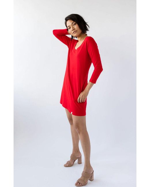 LOVETRUST Red Misa Tee Dress