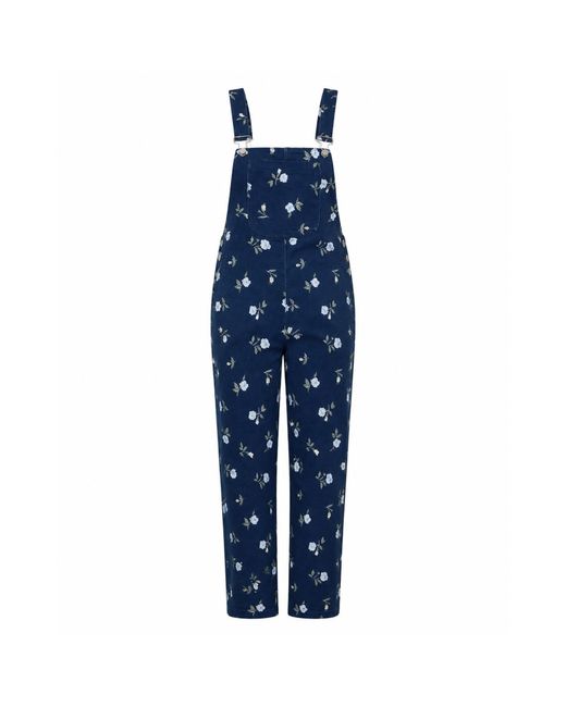 Mind Traveler Blue Nina Floral Dungarees