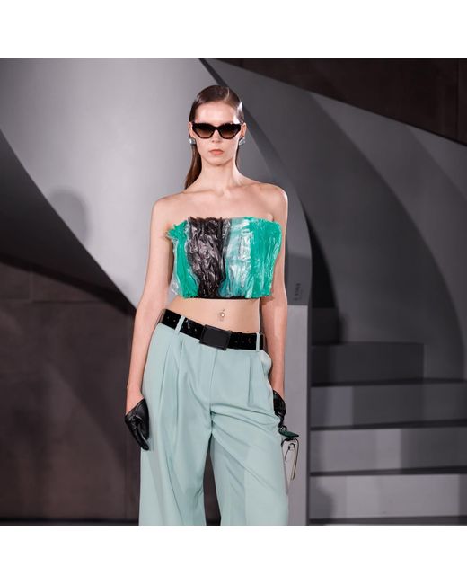 Laura Daili Green Reclaimed Layers Corset