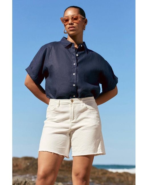Adrift Clothing White Adrift Denim Cut Off Shorts