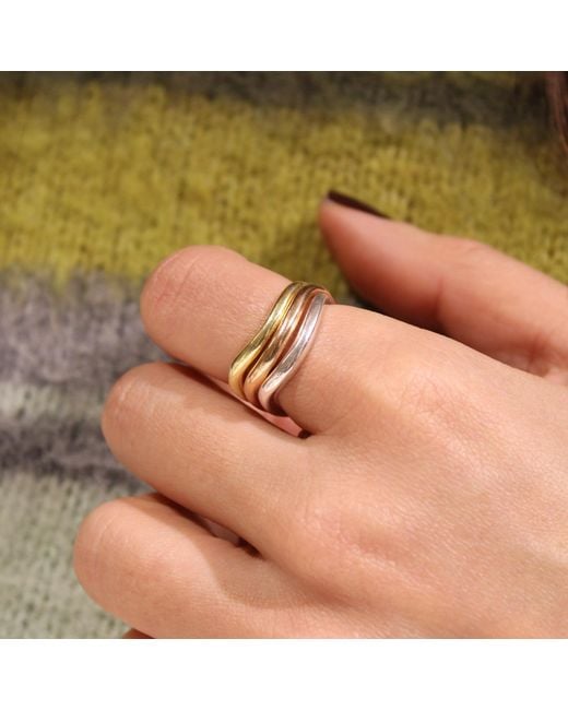 1610Istanbul Metallic Golden Horn Minimalist Ring