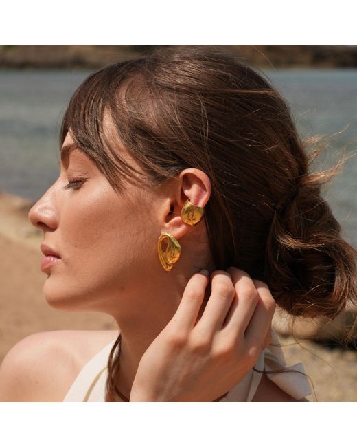 LINYA JEWELLERY Yellow Tina Big Earrings