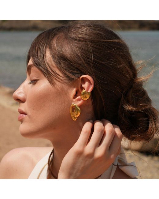 LINYA JEWELLERY Yellow Tina Big Earrings