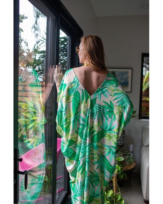 Jennafer Grace Green Canopy Nude Caftan