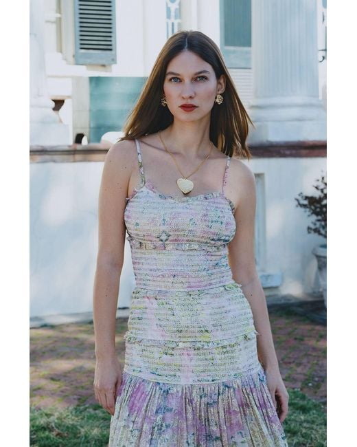 The Pink Reef Metallic Louve Heart Necklace