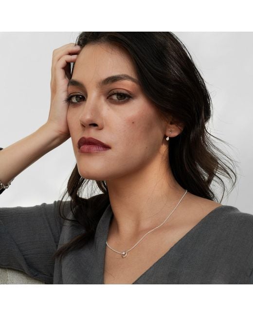 Dower & Hall White Small Sapphire Dewdrop Earrings