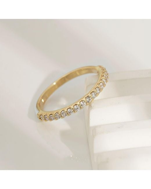 Diamonbliss Metallic Embellished With Swarovski Half Carat Round Cut Half Eternity Ring