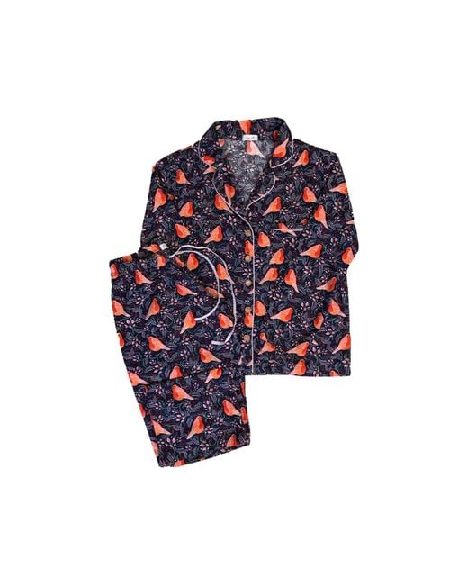 Lula-Ru Blue Ceri's Robin Print Pj Set
