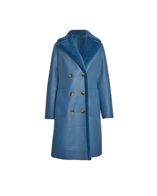 James Lakeland Blue Reversible Faux Leather Coat