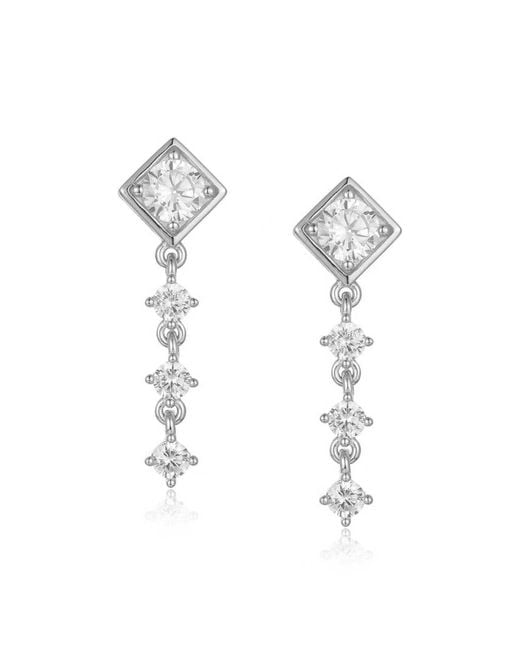 Lioness by Tf Metallic Halo Kite Earrings Solid Sterling, Rhodium-Plated