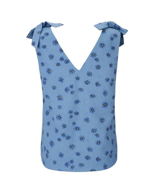 Em & Shi Blue Daisy Bow Top