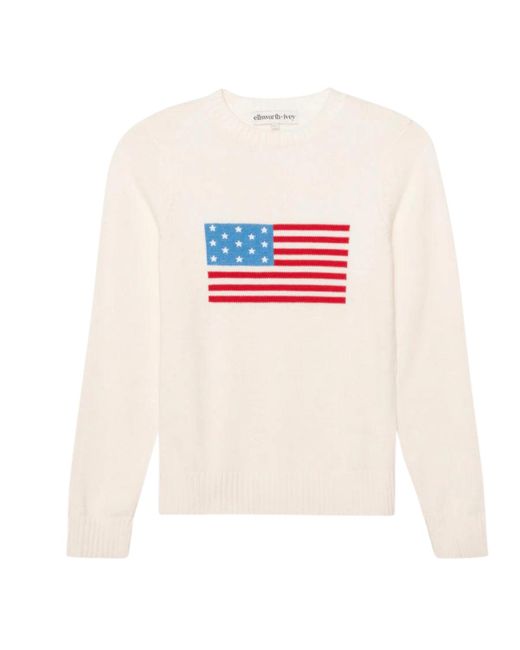 Ellsworth & Ivey White American Flag Sweater
