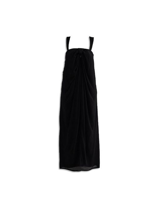 REISTOR Black Twilight Twist Strappy Maxi Crepe Dress