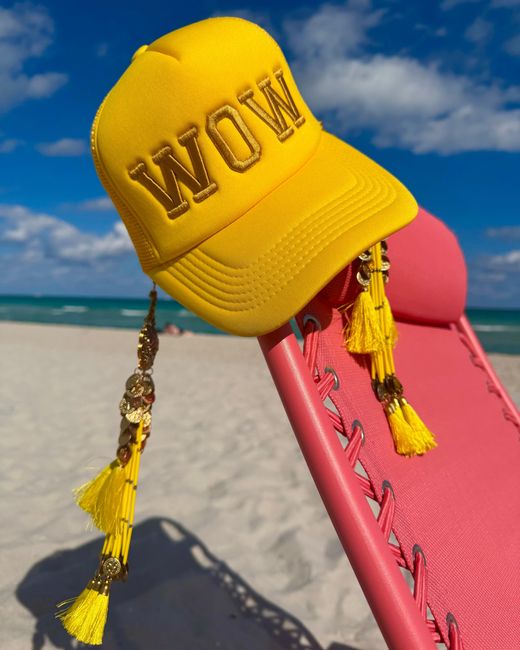 Julia Clancey Yellow Wow Dream Tasseltastic Dream Trucker Cap