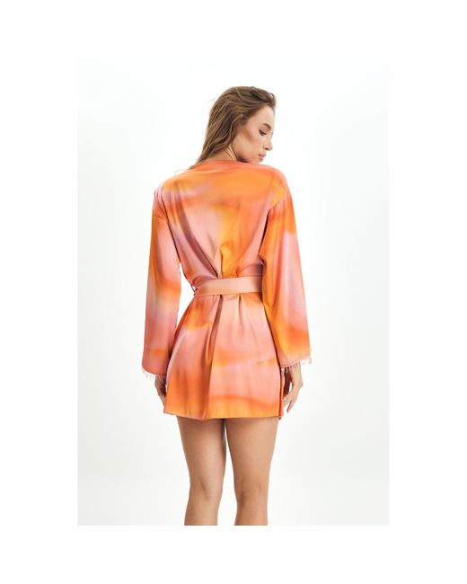 By Felizia Orange Victoria Robe Short Dress
