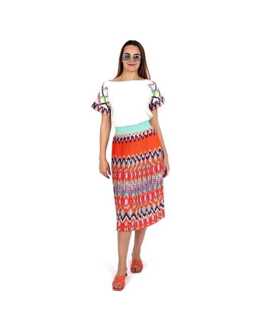 Lalipop Design Multicolor Blouse With Pleated Sleeves & Embroidery Details On Shoulders