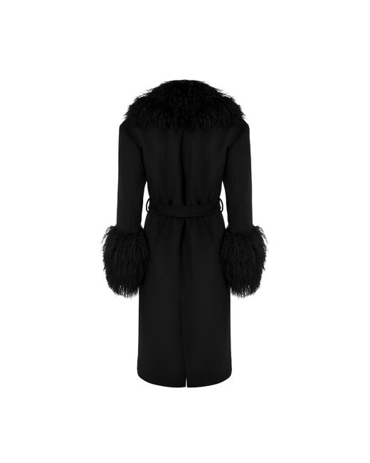 OW Collection Black Frances Wool Coat