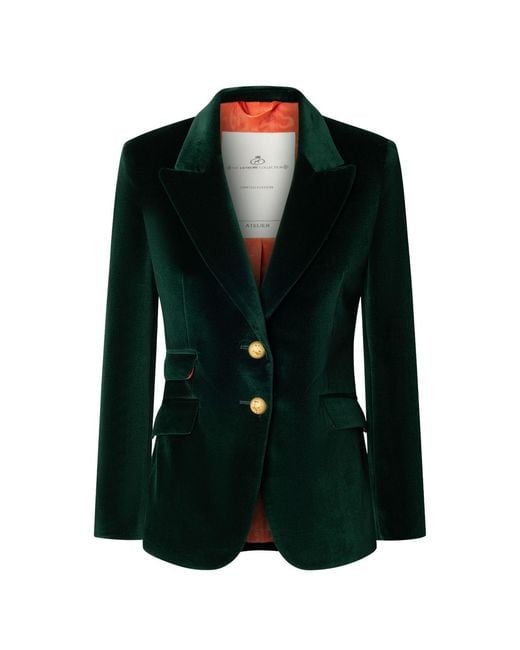 The Extreme Collection Green Velvet Blazer Oliva