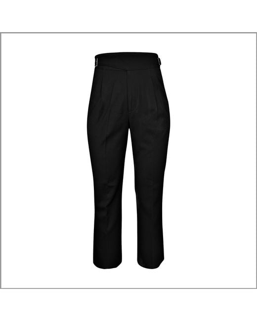 Ana Malik Llc Black High Waisted Double Belt Trousers By Ana Malik