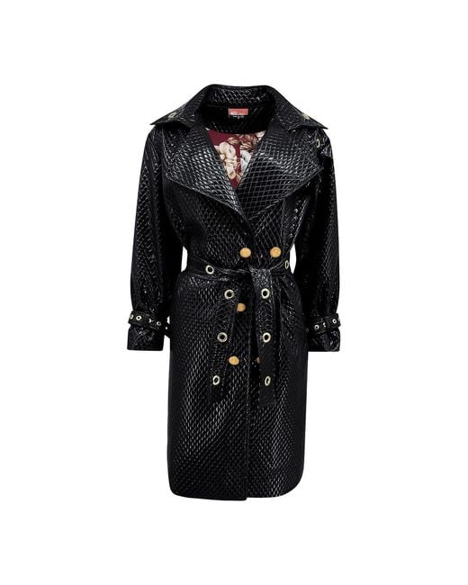 Maui X Lolita Black Trinity Quilted Vegan Leather Trench Coat