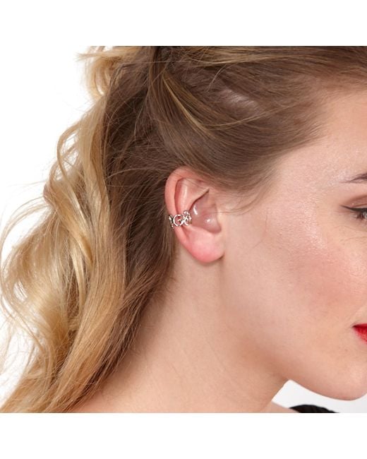 Lucy Quartermaine White Solid Sterling Elements Ear Cuff
