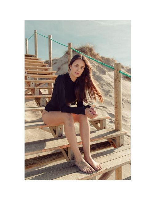 Paola Amador Black Bodysuit Swimsuit Surf