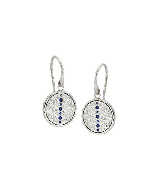 Claire Hill Designs Metallic Sapphire Coin Pendant Earrings