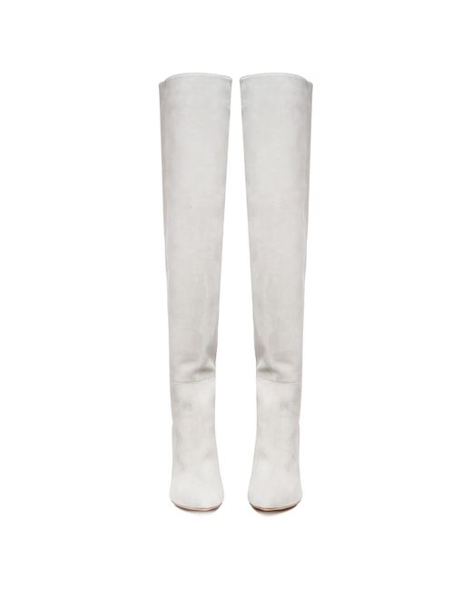 Ginissima White Milana Long Boots Reversible Leather