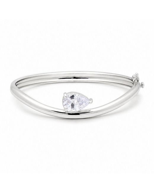 Belinda Jewelz White Pear Gemstone Solitaire Bangle