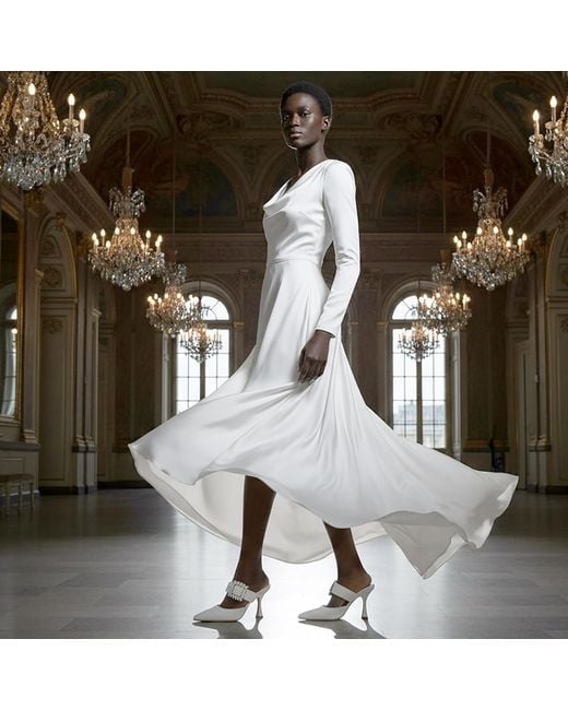 Beautiisoles by Robyn Shreiber Made in Italy White Georgina Pearlized Leather Mule Elegant & Sexy With Jewels Wedding Bridal For Evening Wear