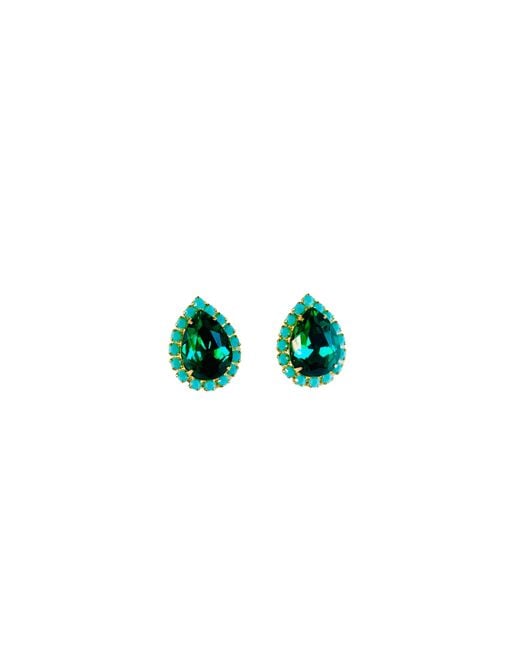 The Pink Reef Green Pear Stud