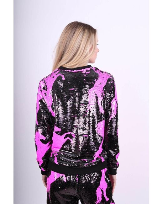Any Old Iron Pink Pony Reversible Sequin Sweatshirt
