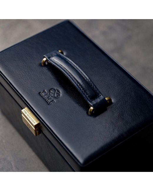 Time Resistance Blue Leather Jewelry Box For