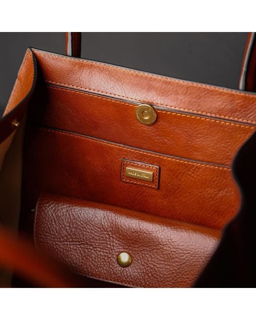 Time Resistance Red Leather Handbag Tote Bag For