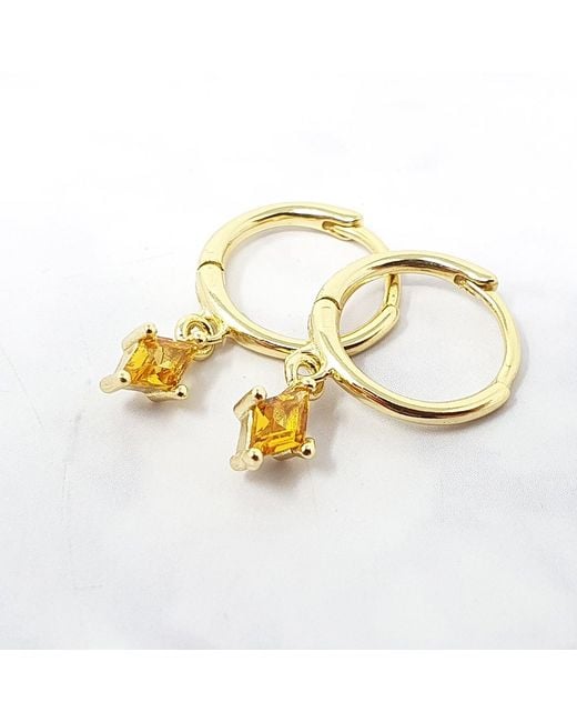 Harfi Metallic Citrine November Birthstone Earrings Gift Set For Her
