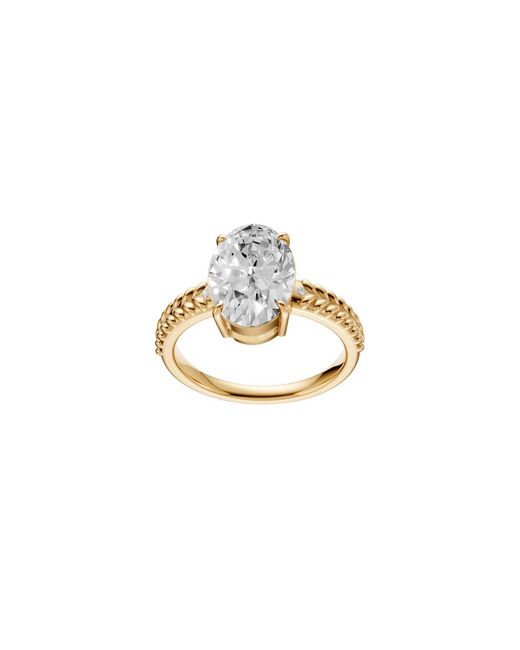Aya Fine Jewelry Metallic 3.58 Ct Oval Lab Diamond Engagement Ring