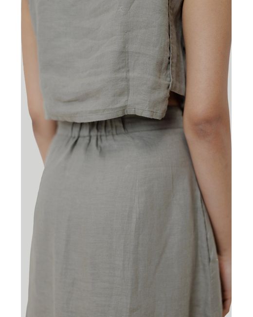 REISTOR Gray Dark Boxy Crop Hemp Top