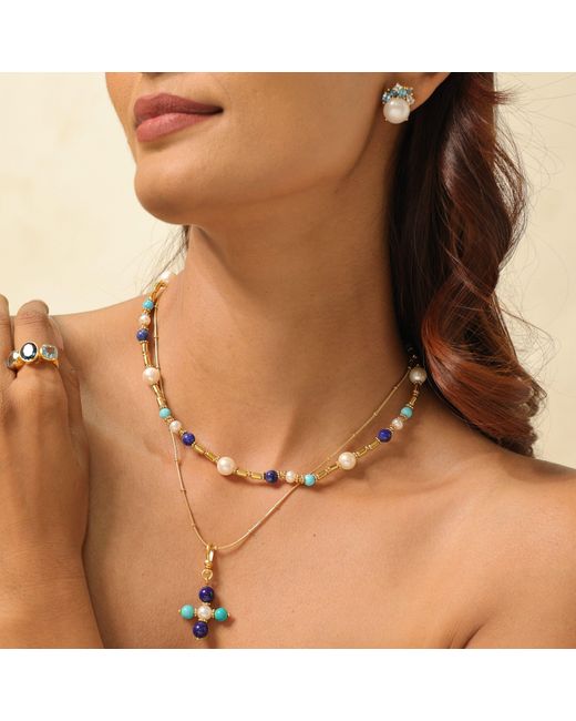GEM BAZAAR Metallic Delft Necklace