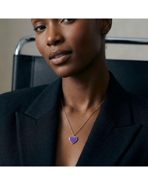 Rejected Hearts Club Metallic Single Hearted Girl Filled Necklace With Magnetic Clasp