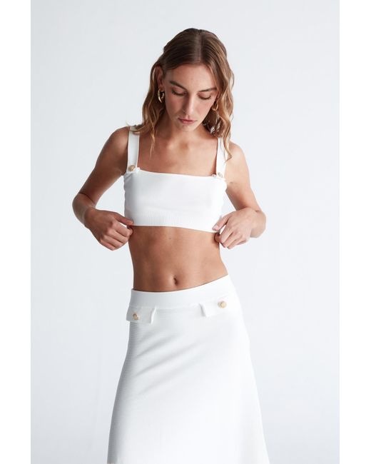 Peraluna White Elizabeth Knit Bralette