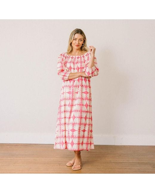 SUNSHINE TIENDA Pink Lemonade Tile Ace Dress
