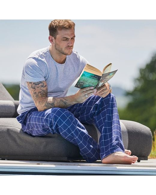 Lounge Blue Loungewear Trousers-Pants Regular Length Sea Otter Design for men