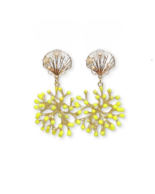 Malolo Jewelry Metallic Fire Coral Earrings Star