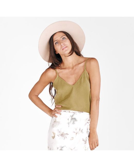 Italia A Collection Green Leaf Vegan Silk Camisole